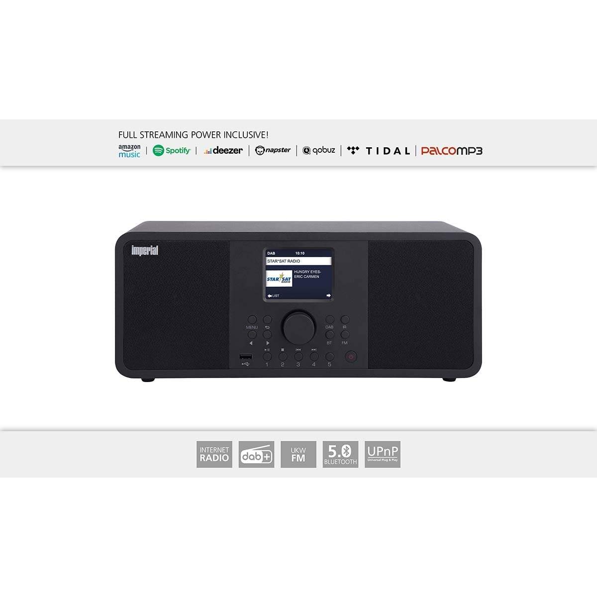 DABMAN i205 Hybrid Stereo Radio til Internet / DAB+ / FM Sort
