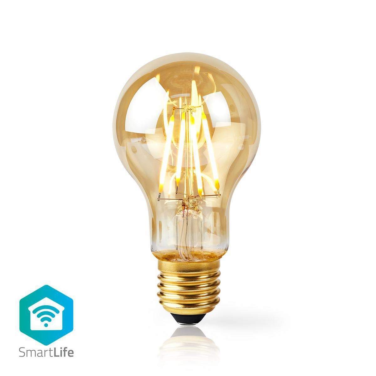 SmartLife LED Glødepære | Wi-Fi | E27 | 500 lm | 5 W | Varm Hvid | 2200 K | Glas | Android™ / IOS | A60 | 1 stk.