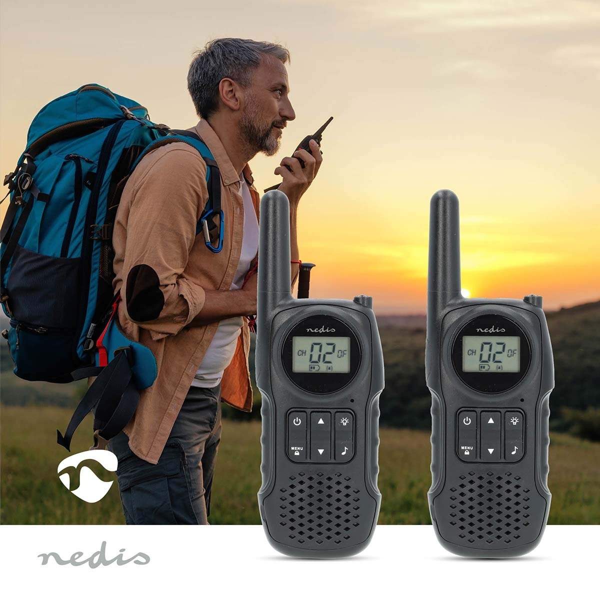 Alternativ bild 1 för Nedis Walkie-talkie kit | 2 units | Op to 10 km |