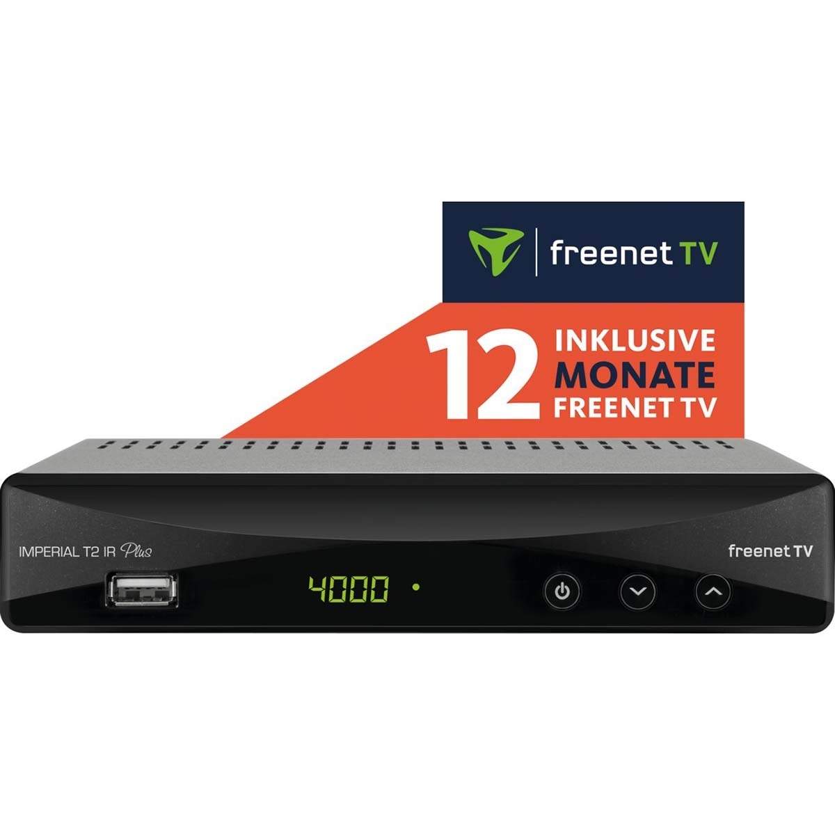 T2 IR plus DVB-T2-modtager (inkl. 12 måneders freenet TV)