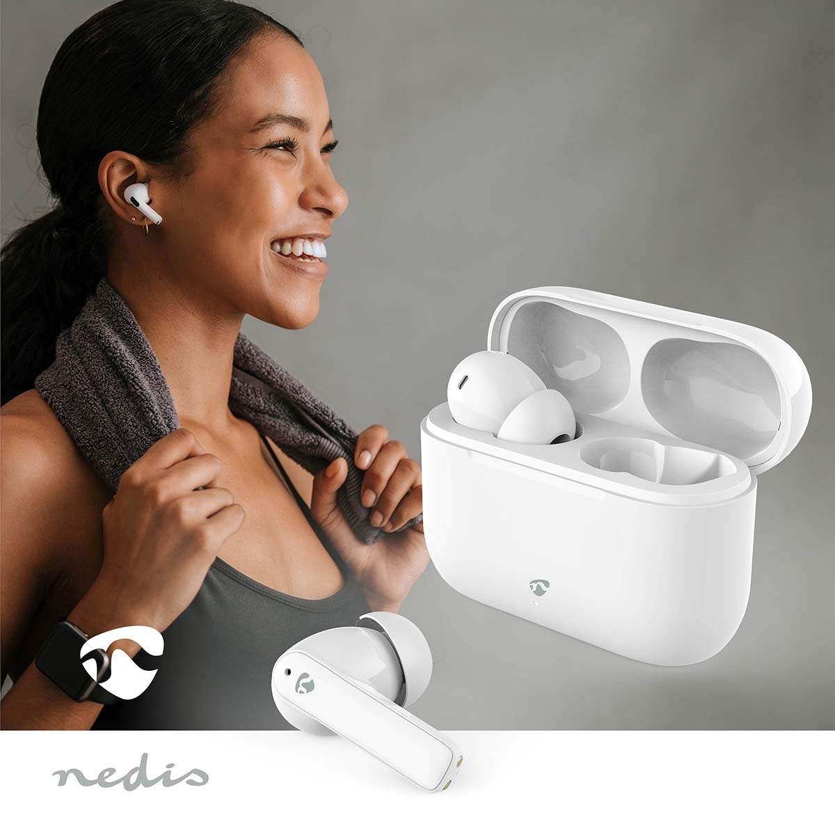 Alternativ bild 1 för Nedis ENC (Environmental Noise Cancelling) | Bluetooth® | white