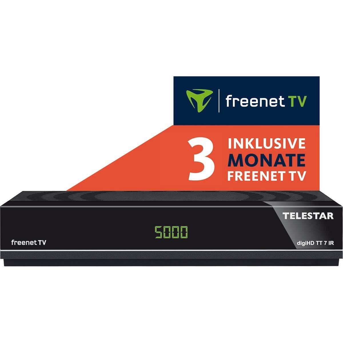 digiHD TT 7 IR Kompakt DVB-T2/DVB-C HDTV-modtager inkl. 3 måneders freenet