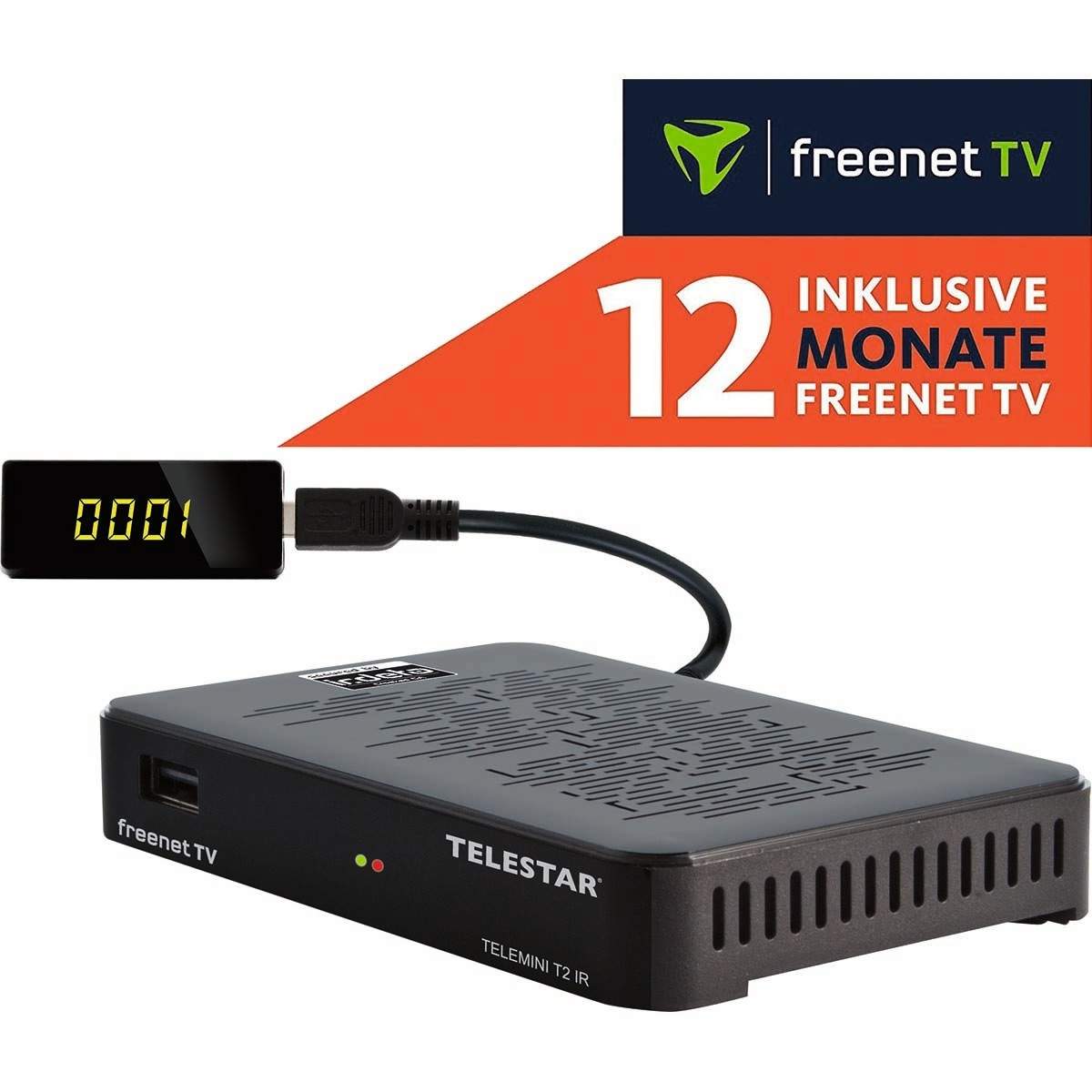 TELEMINI T2 IR ekstremt kompakt DVB-T2/DVB-C HDTV-modtager