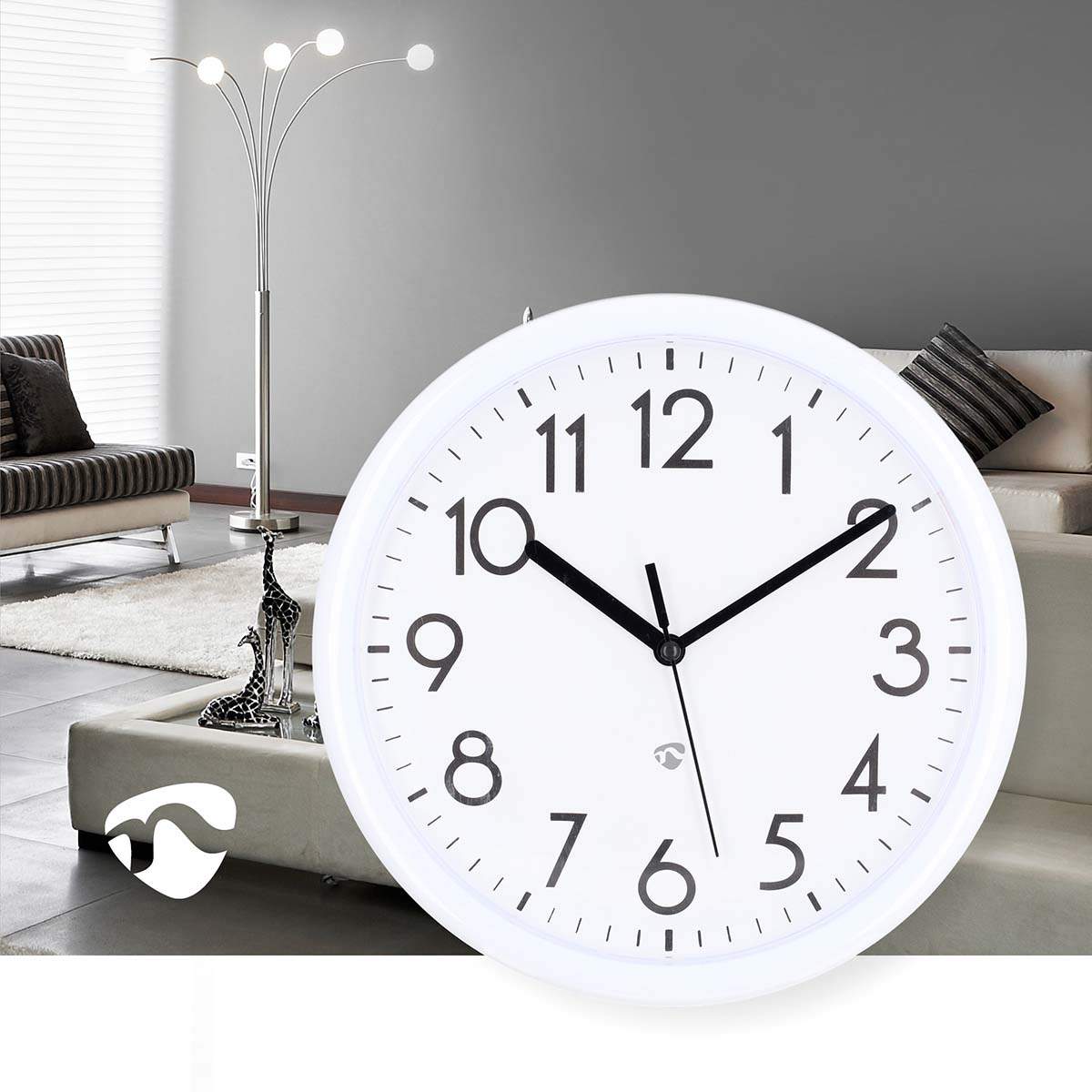 Alternativ bild 1 för Nedis Wall Clock | Diameter: 220 mm | Plastic | White