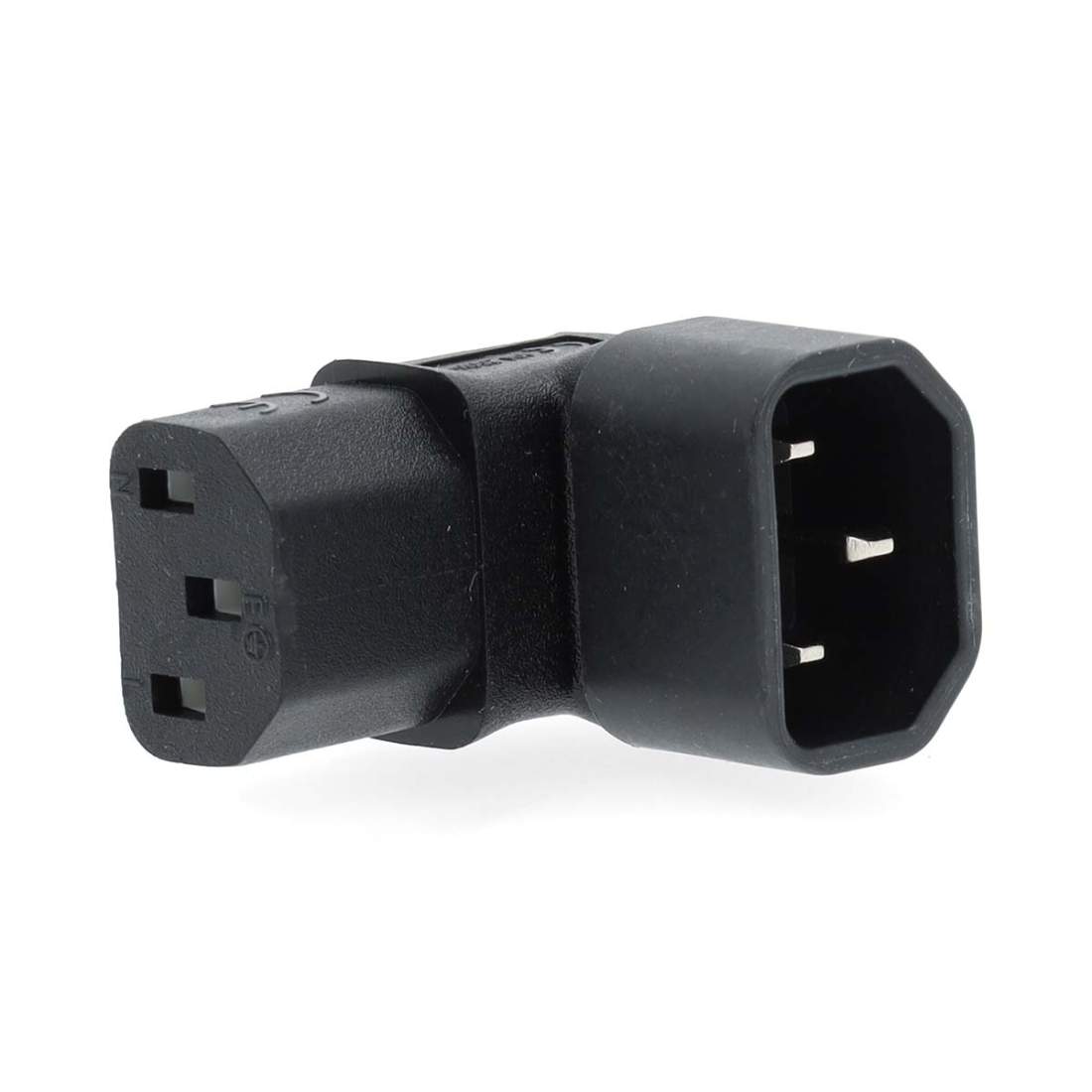 Extension Plug IEC-320-C13 IEC-320-C14 Vinklat 90° Nickelplaterad PVC Svart Låda 1 st. | Hem & Hobby | Pryloteket