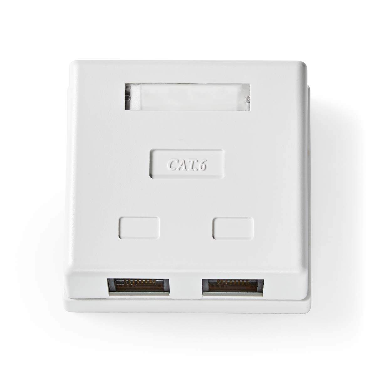 Nedis Netværksvægboks | Overflademontering | 2-Port port(s) | UTP CAT6 | Lige | Hun | Guldplateret | PVC | Hvid | Box