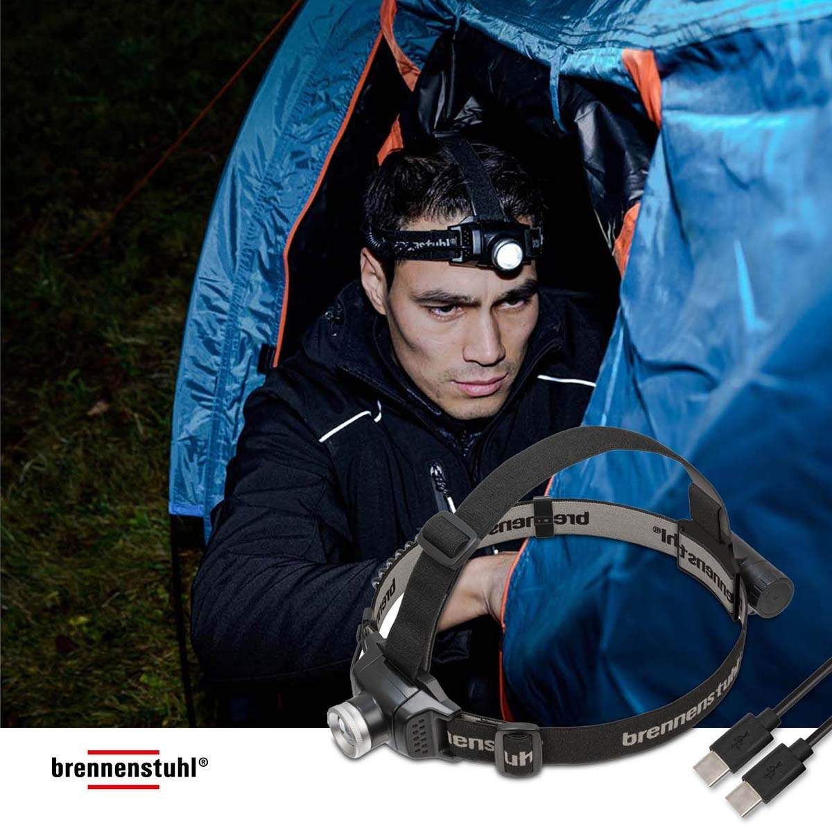 Alternativ bild 1 för Brennenstuhl 1177300010, Pannbandsficklampa, Svart, Grå, Plast, IP44, LED, 250 LM