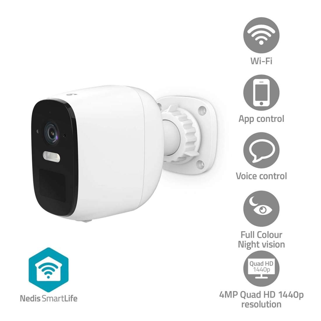 SmartLife utomhuskamera Wi-Fi Spotlight 4MP Quad HD 1440p / 2560x1440 Panorering IP66 Max. batteritid: 10 månader | Hem & Hobby - Hem & Hushåll - Hemsäkerhet | Pryloteket