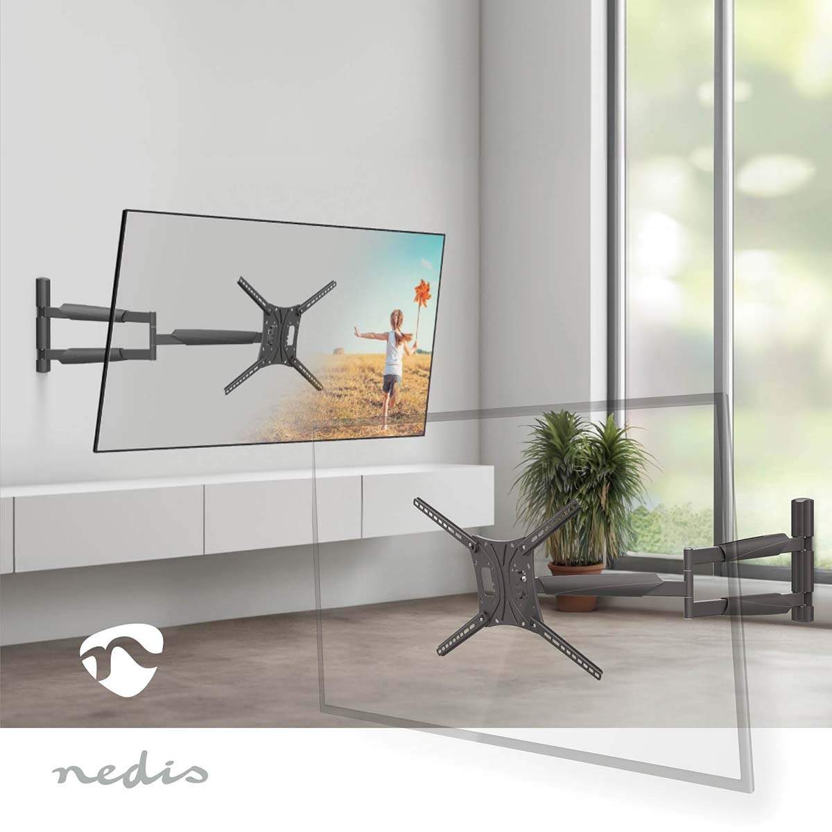 Alternativ bild 1 för Nedis Fuld Motion TV mount | 13 - 86 "" | 60 kg 82" 600 - 400 mm
