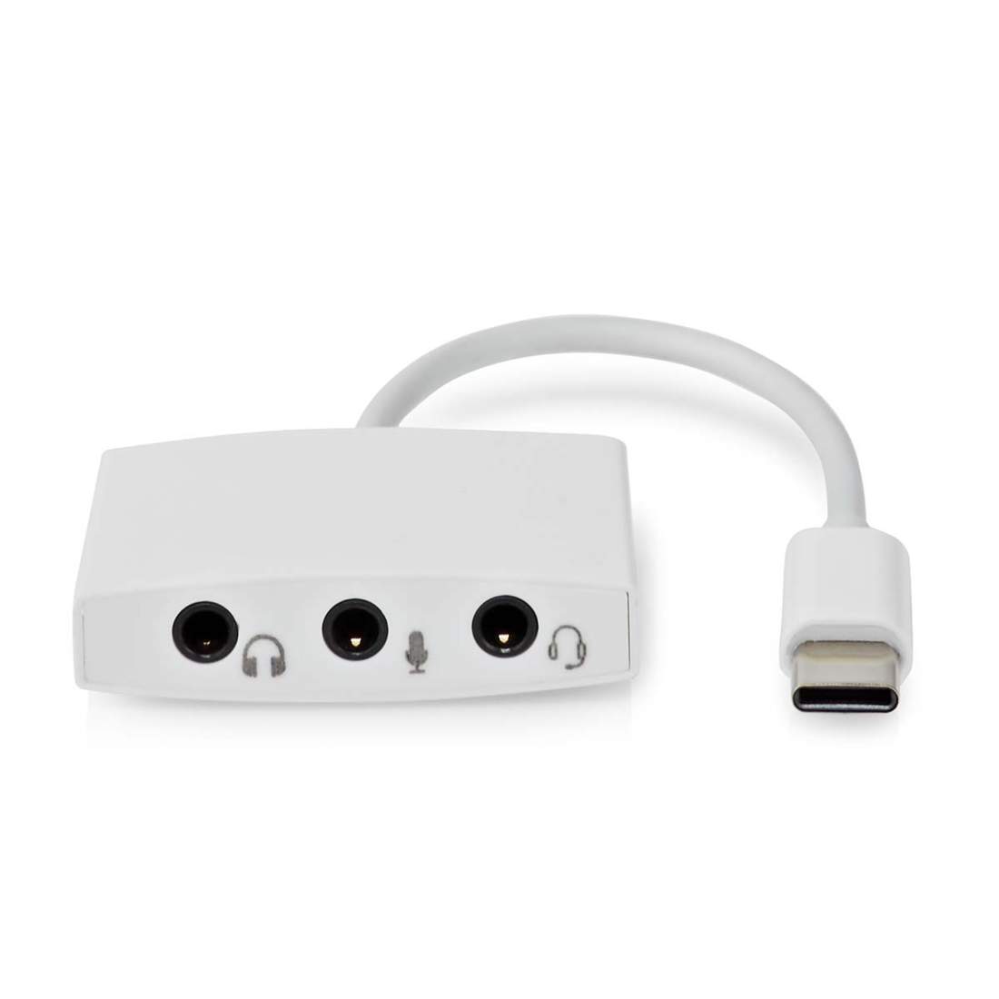 USB-C™ Adapter USB 2.0 USB-C™ Hane 3.5 mm Hona 0.10 m Rund Nickelplaterad ABS/PVC Vit Kuvert | Elektronik - Ljud & Bild - Hörlurar & Headset - Headset | Pryloteket
