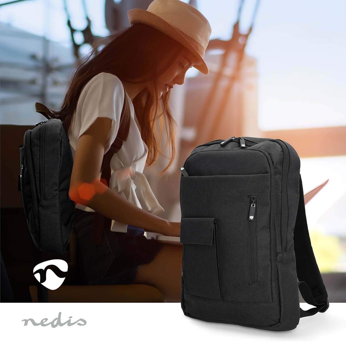 Alternativ bild 1 för Nedis Notebook Backpack | 10 - 16 " | 10 Compartments | 430 mm | 50 mm | 290 mm