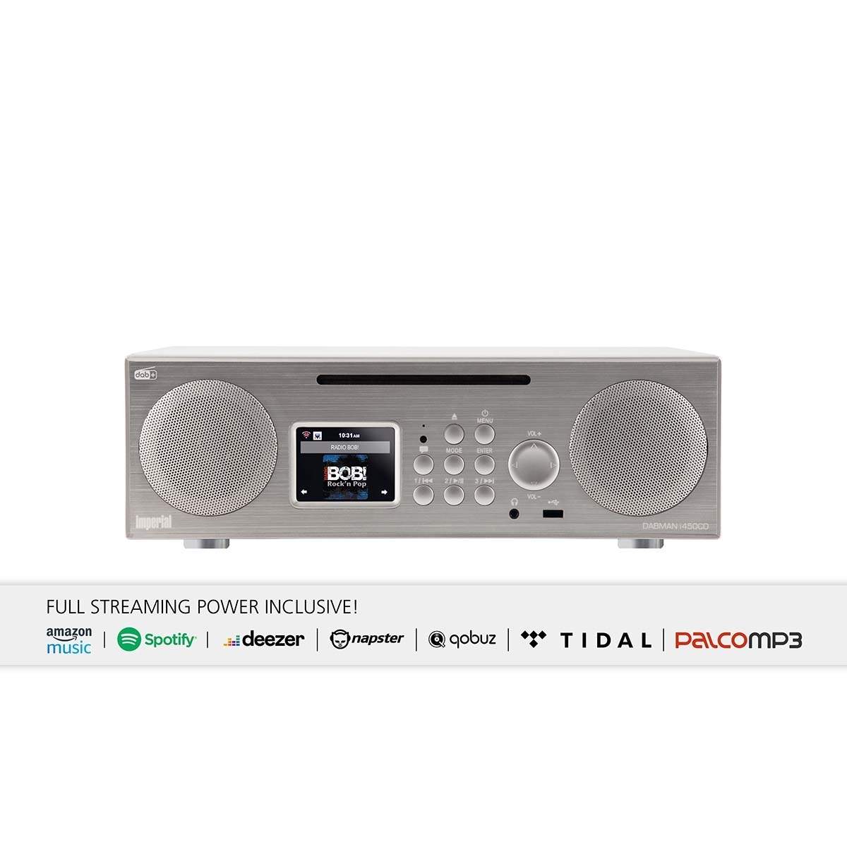 DABMAN i450 CD Multifunktionel Stereo Radio DAB+ / FM / Internet / Bluetooth Hvid-Sølv