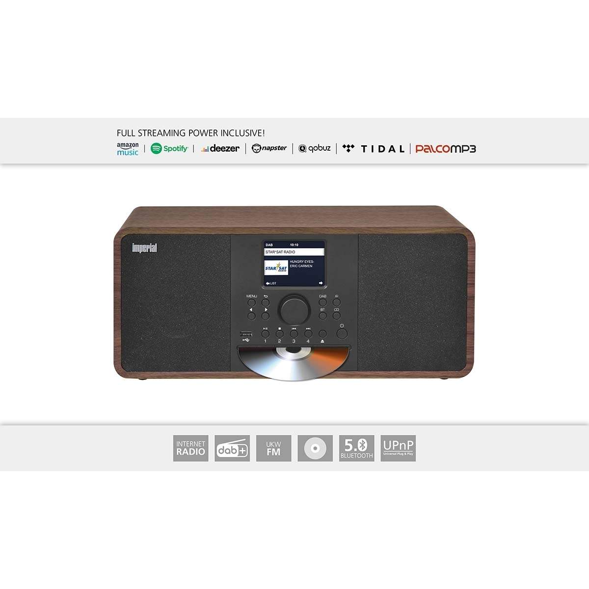 DABMAN i205 CD Hybrid Stereo Radio DAB+ / FM / Internet / Bluetooth Trælook
