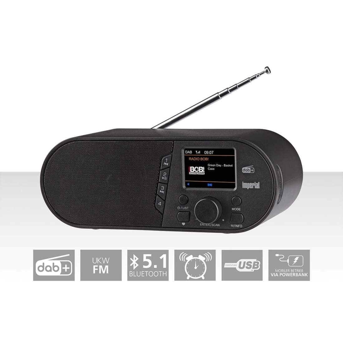 DABMAN d105 Kompakt DAB+ /FM / Bluetooth-radio Svart | Elektronik - Kablar & Adaptrar - Adaptrar & Signalomvandlare - Ljud | Pryloteket