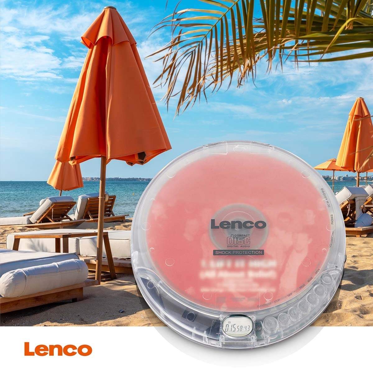 Alternativ bild 1 för Lenco CD-202 - CD-spelare - transparent