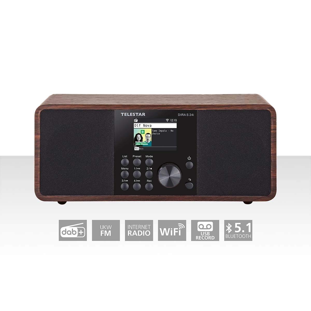 DIRA S 24i Multifunktionel stereoradio DAB+ / FM / Internet / Bluetooth Wood billede