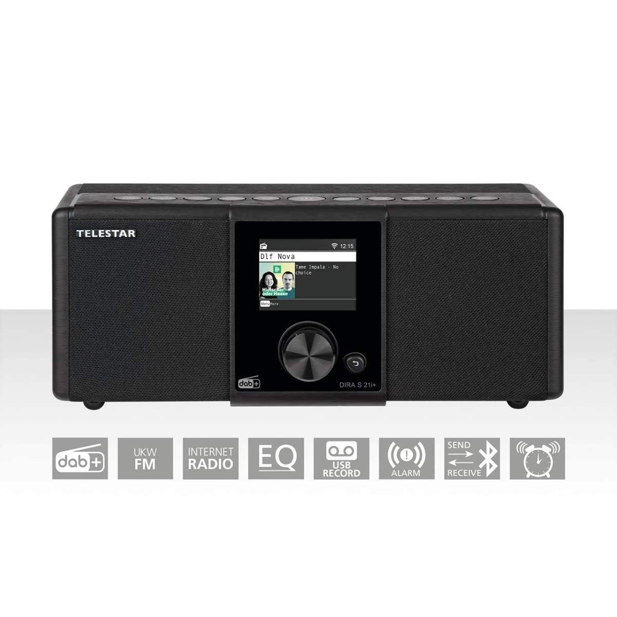 DIRA S21i+ EWF Multifunktionel stereoradio DAB+ / FM / Internet / Bluetooth Sort billede