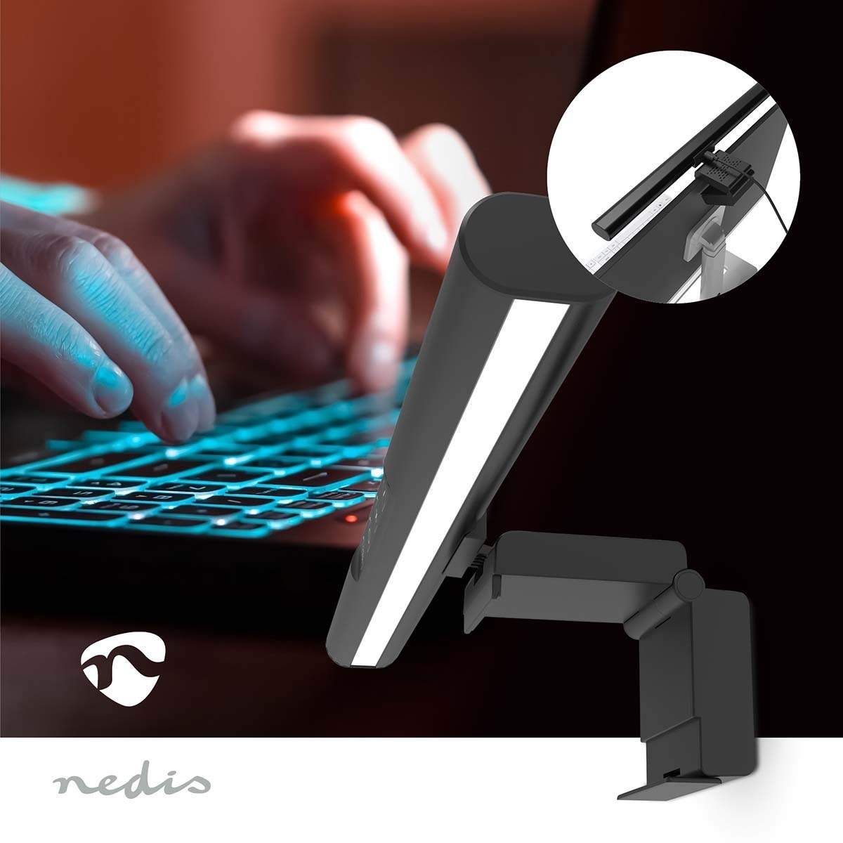 Alternativ bild 1 för Nedis LED-ljusramp för bildskärm och laptop