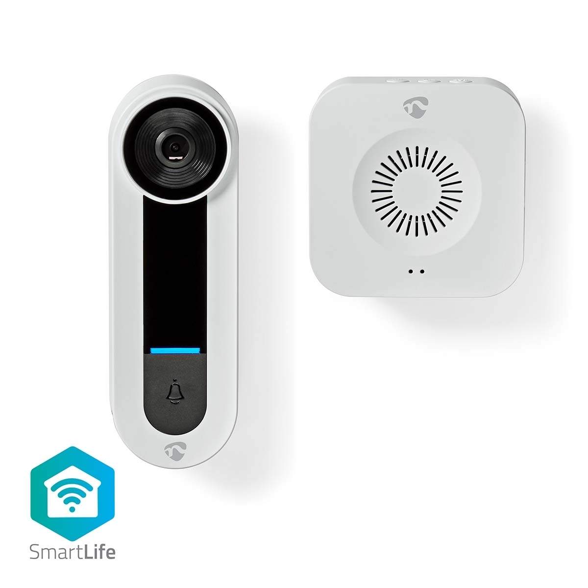 SmartLife Video Dørtelefon | Wi-Fi | Batteri / Strømforsyning | 1536x1536 | Cloud Storage (mulighed) / microSD (ikke inkluderet)