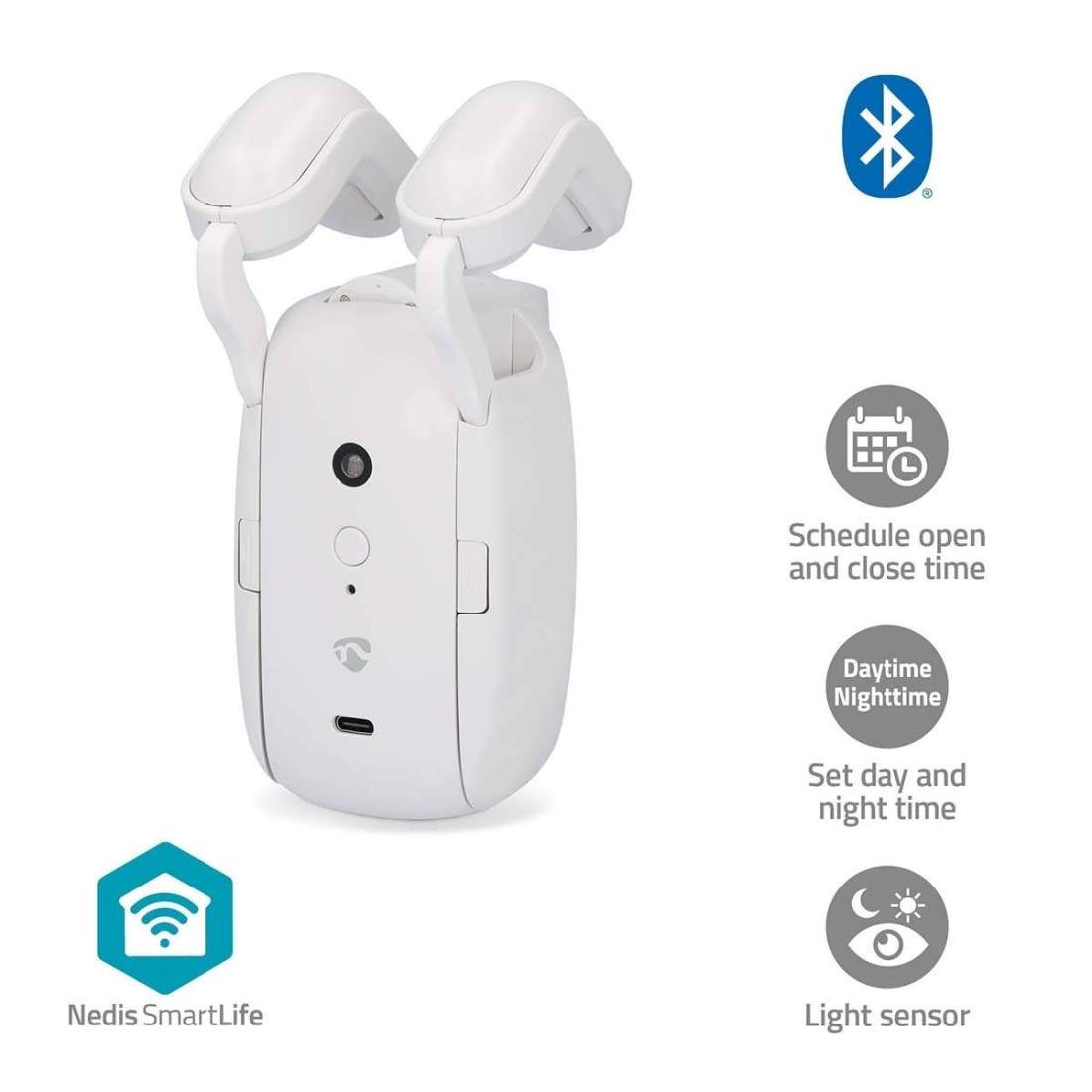 SmartLife Robot med Gardin Stångskena Draperier / Gardiner Batteridriven / USB ström 4000 mAh Bluetooth® Vit | Hem & Hobby - Hem & Hushåll - Bygg | Pryloteket