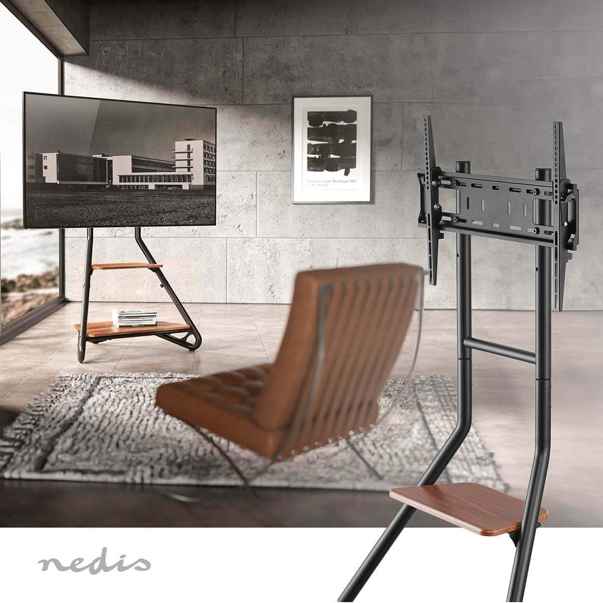 Alternativ bild 1 för Nedis TV Floor Stand | 37 - 75 " | Maximum supported screen weight: 40 kg 40 kg 75" 200 x 200 mm