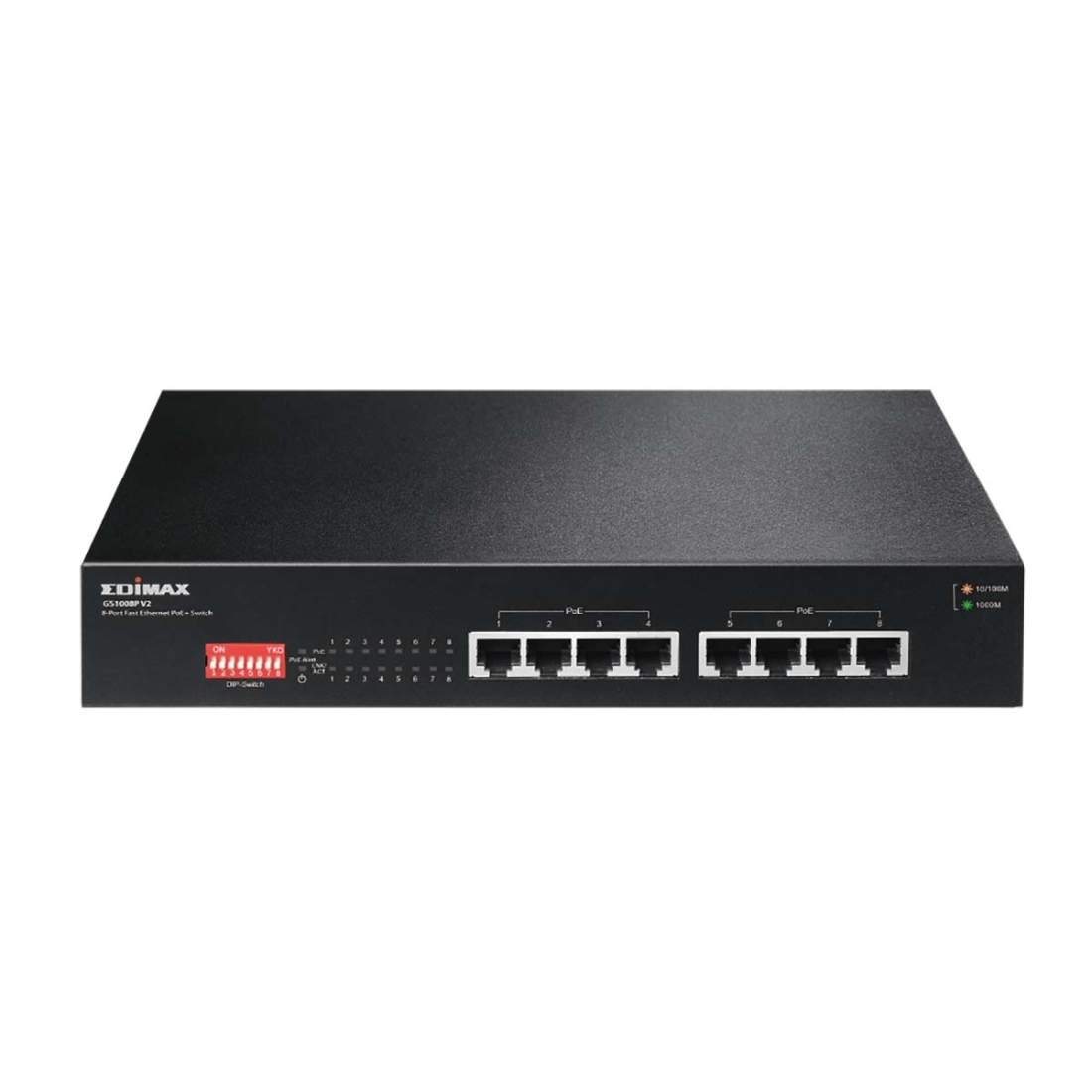 Long Range 8-Port Gigabit PoE+ Switch med DIP Switch | Elektronik - Datortillbehör - Nätverk & Trådlöst - Nätverkstillbehör | Pryloteket