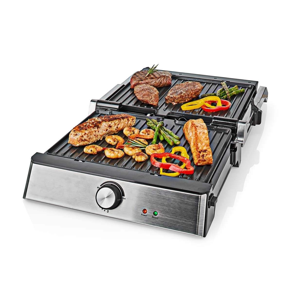 Kontakt Grill | 2000 W | 29 x 23 cm | Justerbar temperaturkontrol | Plastik / Rustfri Stål billede