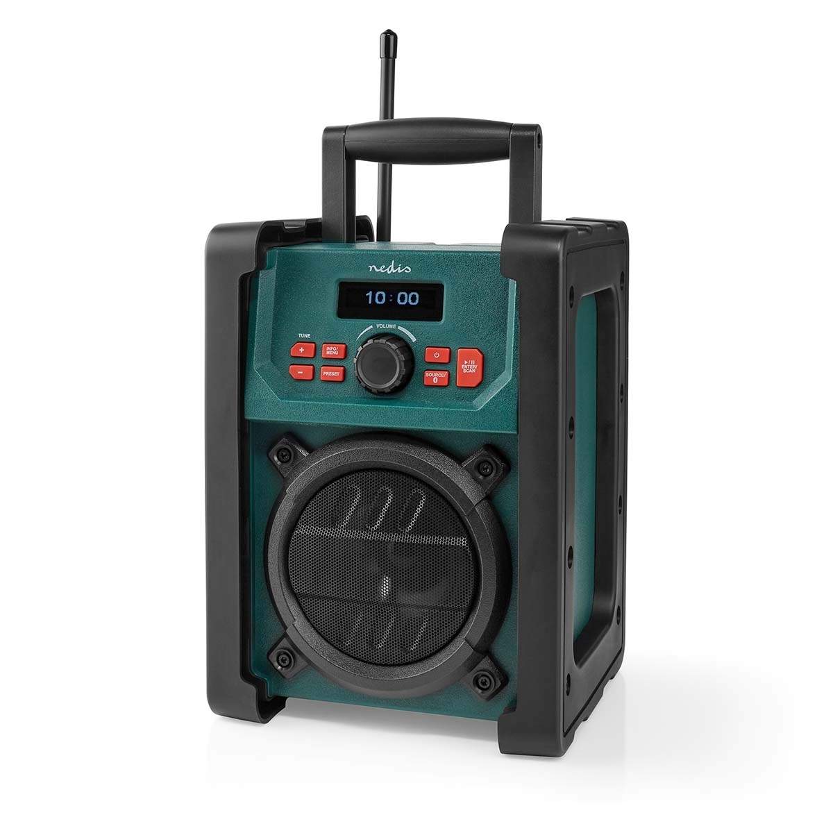 DAB+ Radio | Radio på Byggepladsen | DAB+ / FM | 2.2 " | Sort hvid skærm | Batteri / Strømforsyning | Digital | 15 W | Bluetooth