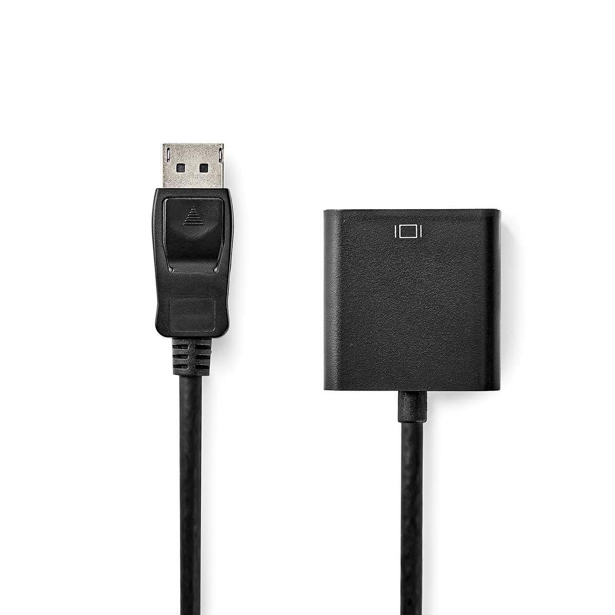 VGA-kabel | DisplayPort Han | VGA Hun | Nikkelplateret | Maksimal opløsning: 1080p | 0.20 m | Runde | PVC | Sort | Plastikpose