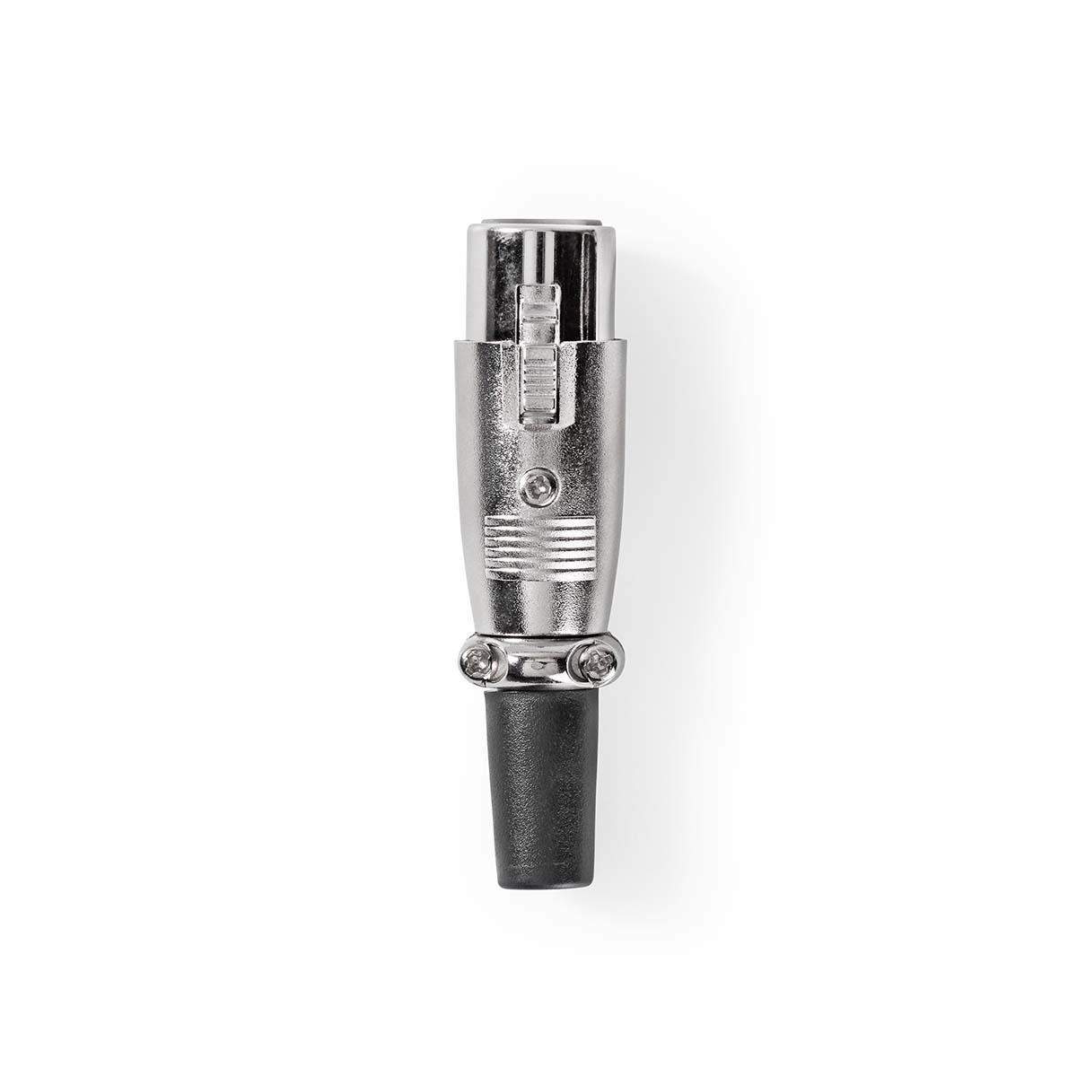 XLR-stik | Lige | Hun | Nikkelplateret | Lodning | Kabeldiameter: 7.0 mm | Metal | Sølv | 25 stk. | Konvolut