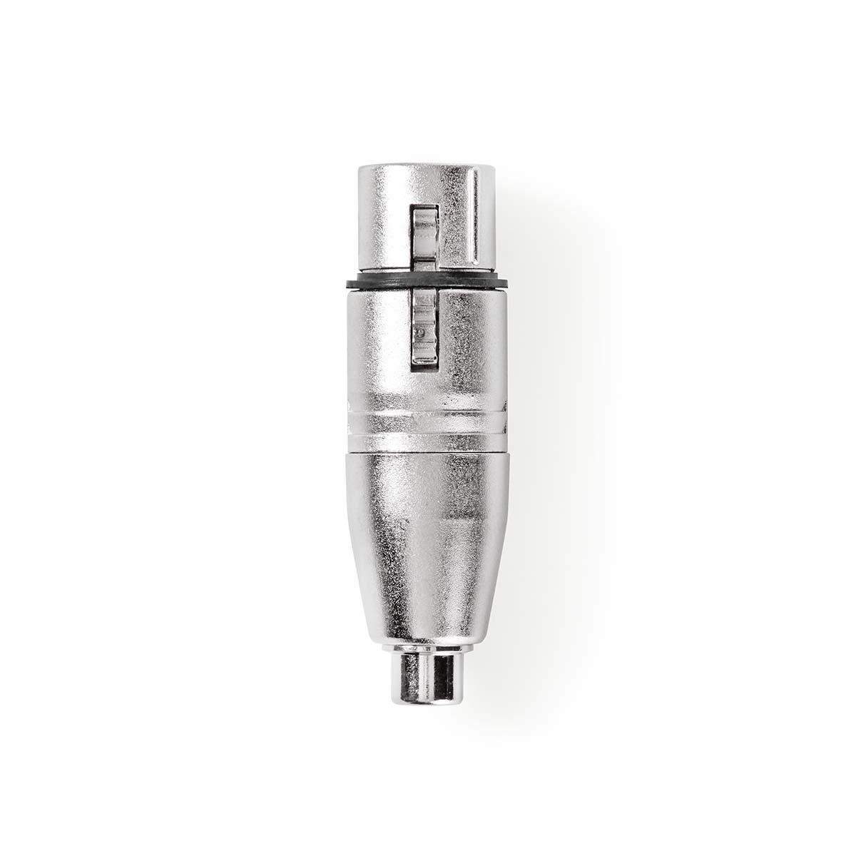 XLR adapter | XLR 3-Pin Hun | RCA Hunstik | Nikkelplateret | Lige | Metal | Sølv | 10 stk. | Plastikpose