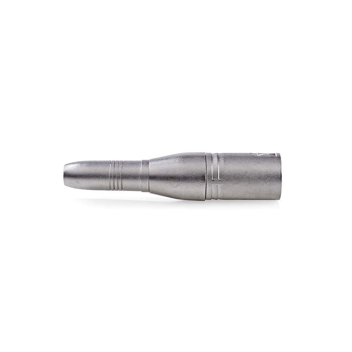 XLR adapter | XLR 3-Pin Han | 6.35 mm Hunstik | Nikkelplateret | Lige | Metal | Sølv | 10 stk. | Plastikpose