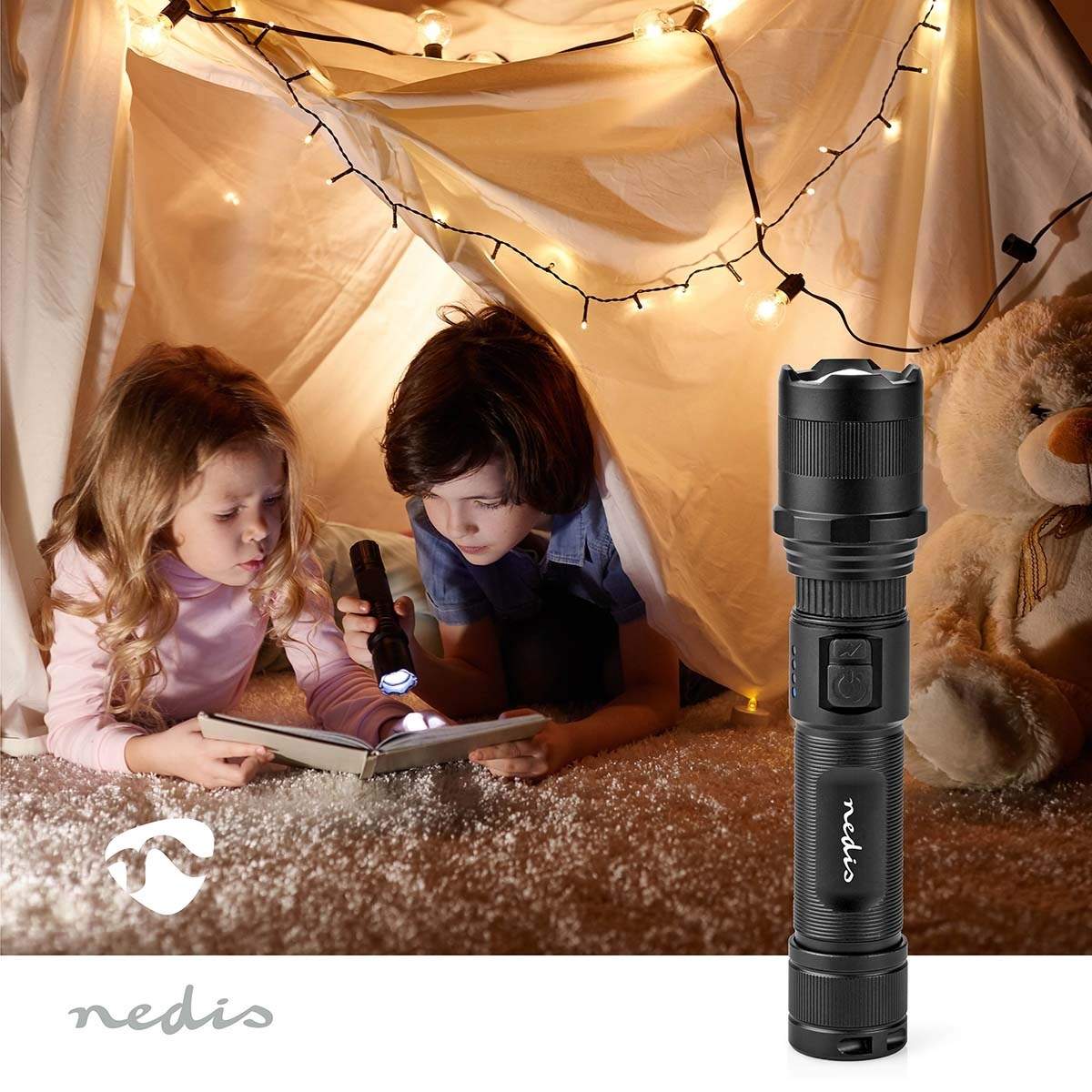 Alternativ bild 1 för Nedis LTRR10WBK flashlight