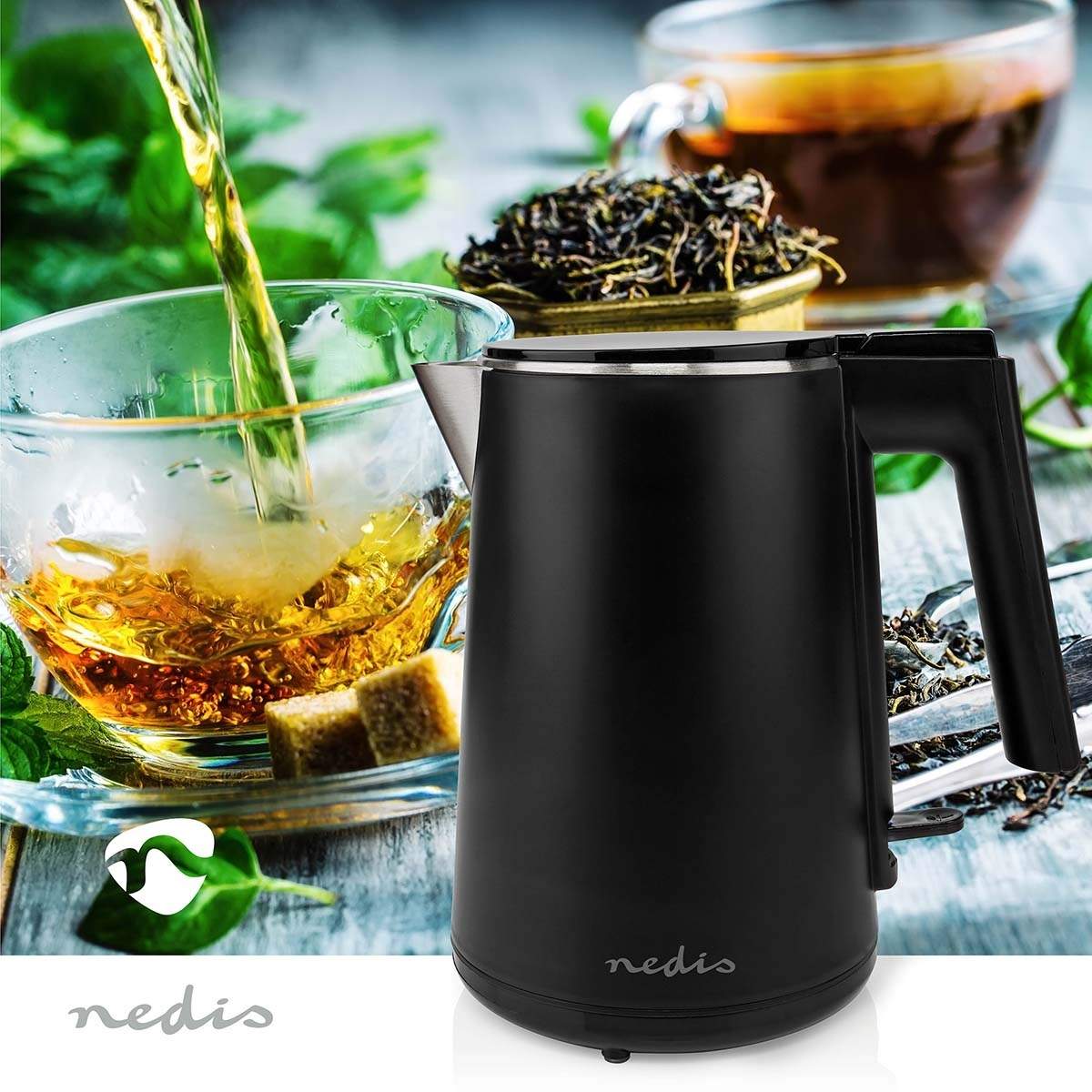 Alternativ bild 1 för Nedis Vattenkokare KAWK360EBK electric kettle - Svart - 1500 W