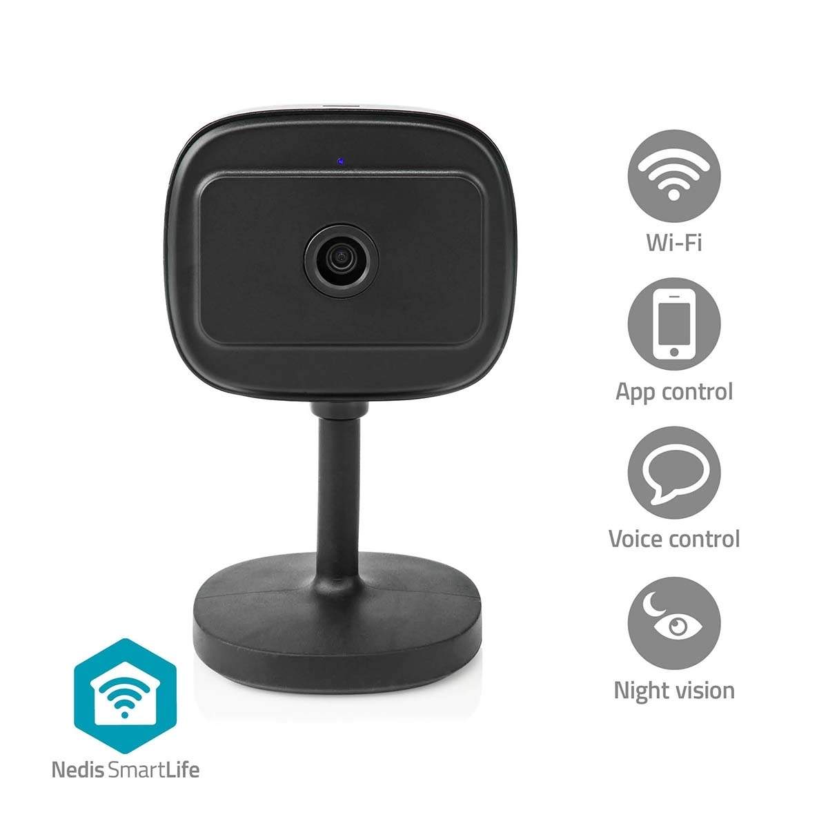 SmartLife Indendørs Kamera | Wi-Fi | Full HD 1080p | Cloud Storage (mulighed) / microSD (ikke inkluderet) / Onvif | Med bevægels