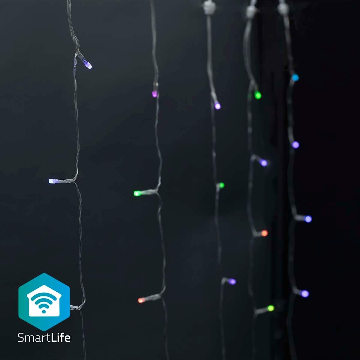 SmartLife Julbelysning Ridå Wi-Fi RGB 180 LEDs 3 m Android™ / IOS | Elektronik - Kablar & Adaptrar - Adaptrar & Signalomvandlare - Ljud | Pryloteket