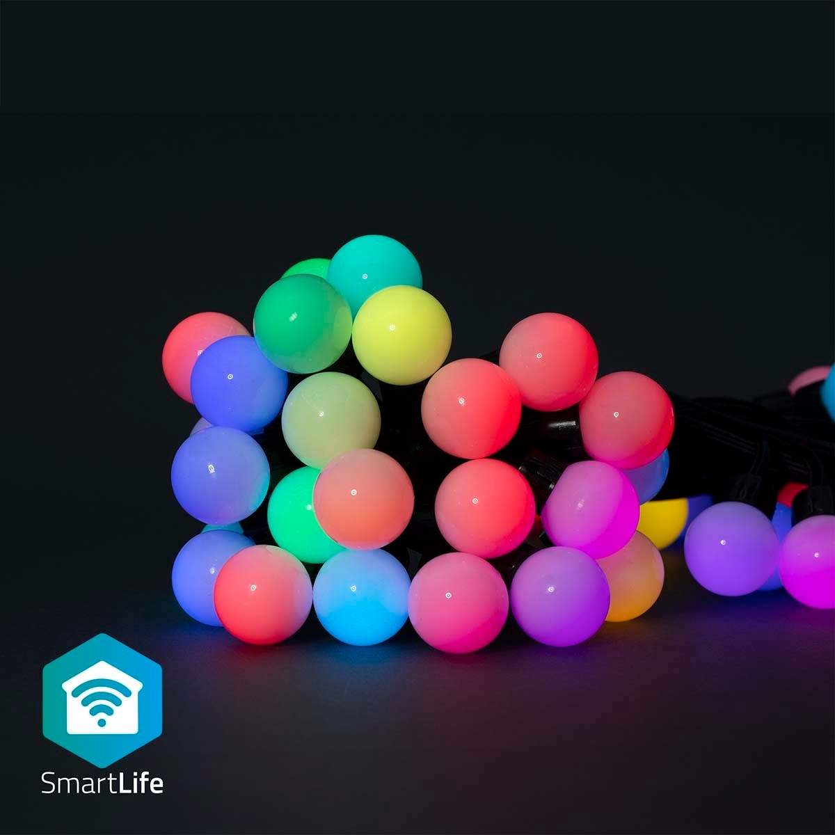 SmartLife Julbelysning Festljus Wi-Fi RGB 48 LEDs 10.8 m Android™ / IOS Glödlampediameter: 30 mm | Elektronik - Kablar & Adaptrar - Adaptrar & Signalomvandlare - Ljud | Pryloteket