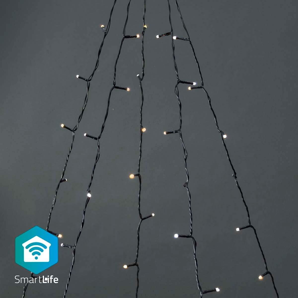 SmartLife jluelys | Træ | Wi-Fi | Varm til kølig hvid | 200 LED's | 20.0 m | 5 x 4 m | Android™ / IOS billede