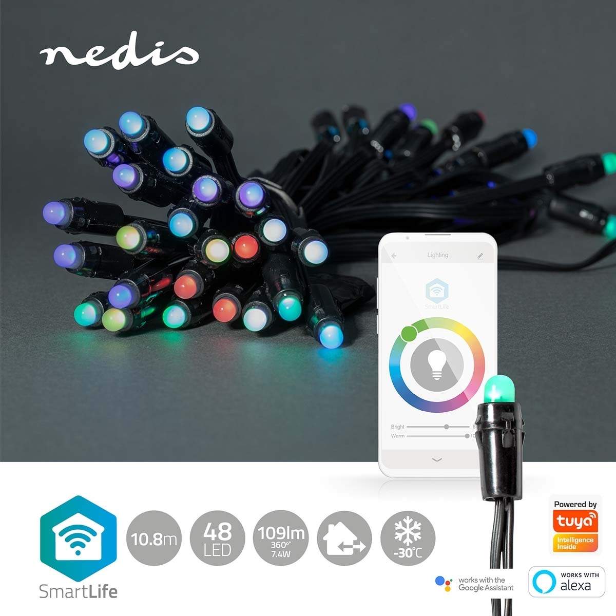 Alternativ bild 1 för Nedis SmartLife Ljusslinga RGB+ 10,8 m