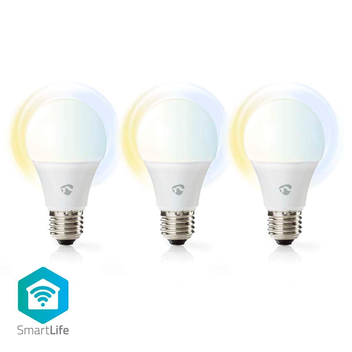 SmartLife LED-Pære | Wi-Fi | E27 | 806 lm | 9 W | Varm til kølig hvid | 2700 - 6500 K | Android™ / IOS | Pære | 3 stk.