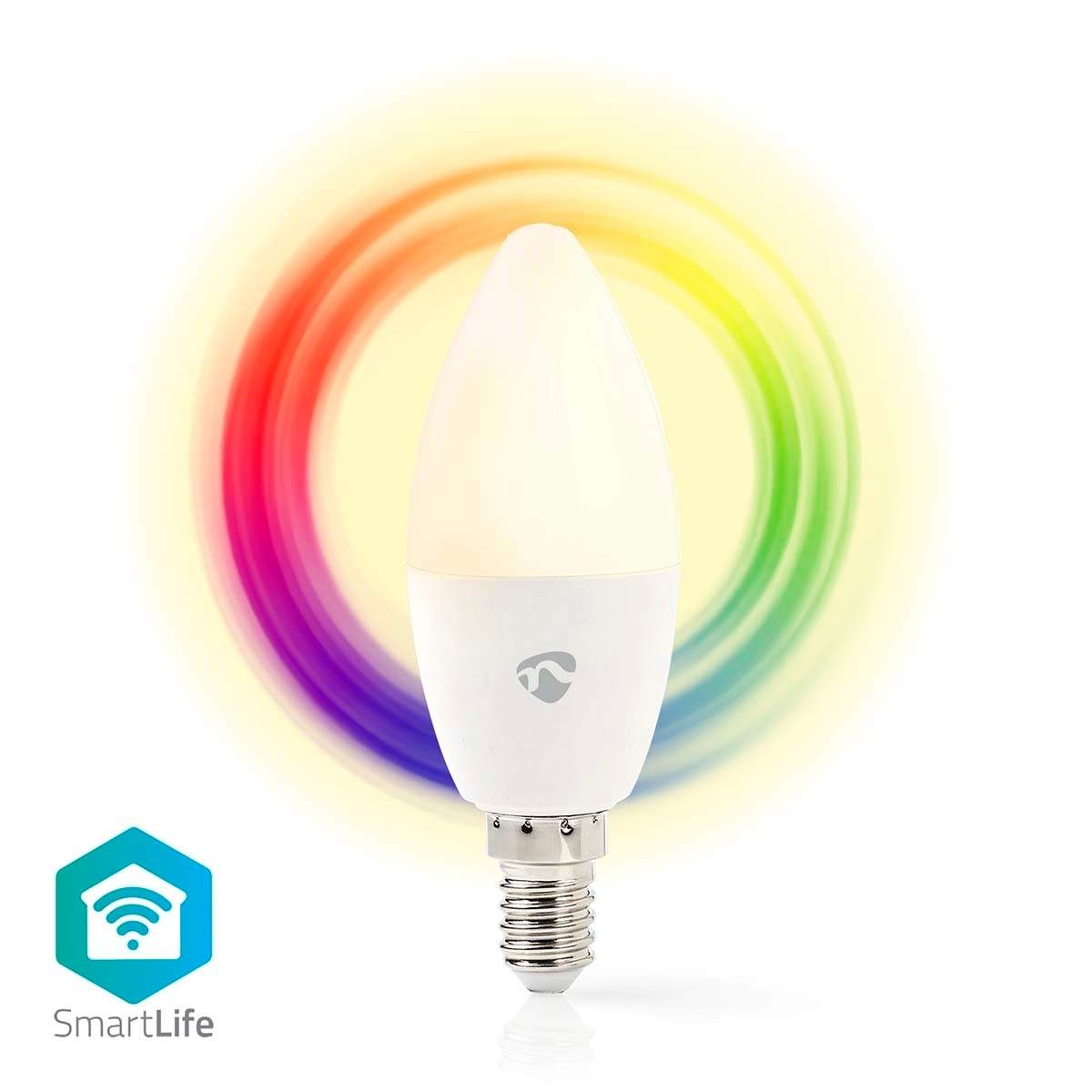 SmartLife Fuld Farve Pære | Wi-Fi | E14 | 470 lm | 4.9 W | RGB / Varm til kølig hvid | 2700 - 6500 K | Android™ / IOS | Stearinl billede
