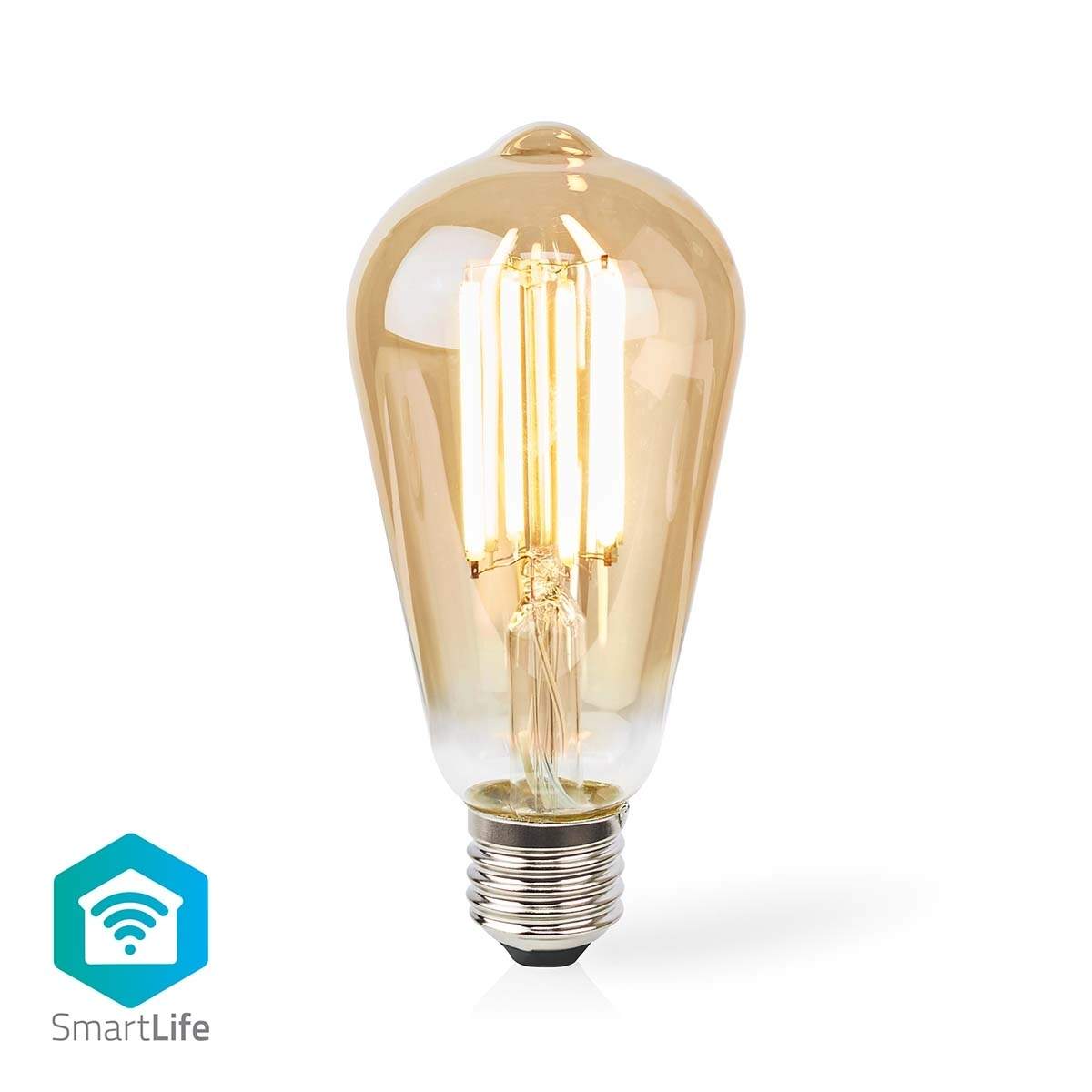 SmartLife LED Glødepære | Wi-Fi | E27 | 806 lm | 7 W | Varm Hvid | 1800 - 3000 K | Glas | Android™ / IOS | ST64 | 1 stk.