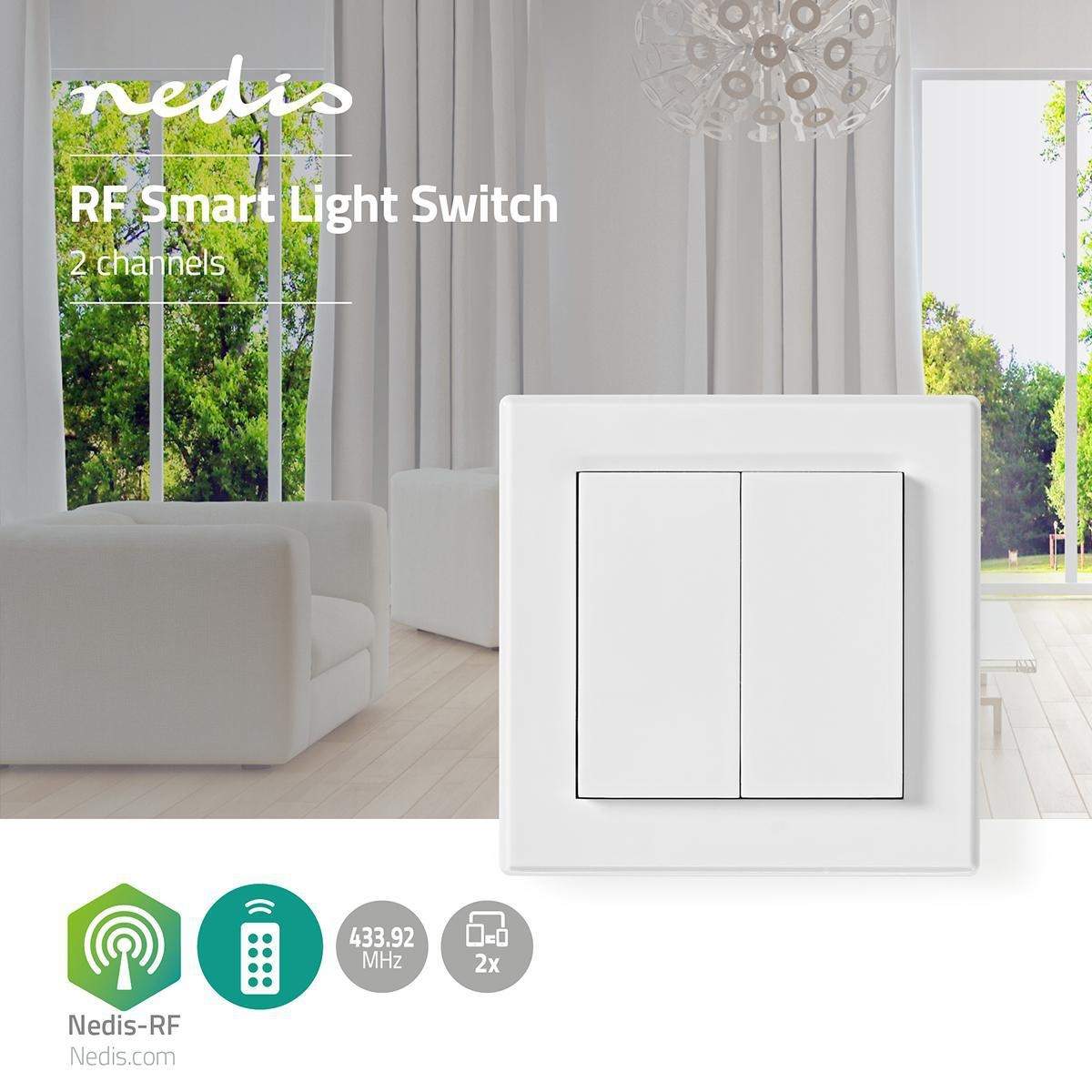 Alternativ bild 1 för Nedis RF Smart Light Switch | Double - switch - white