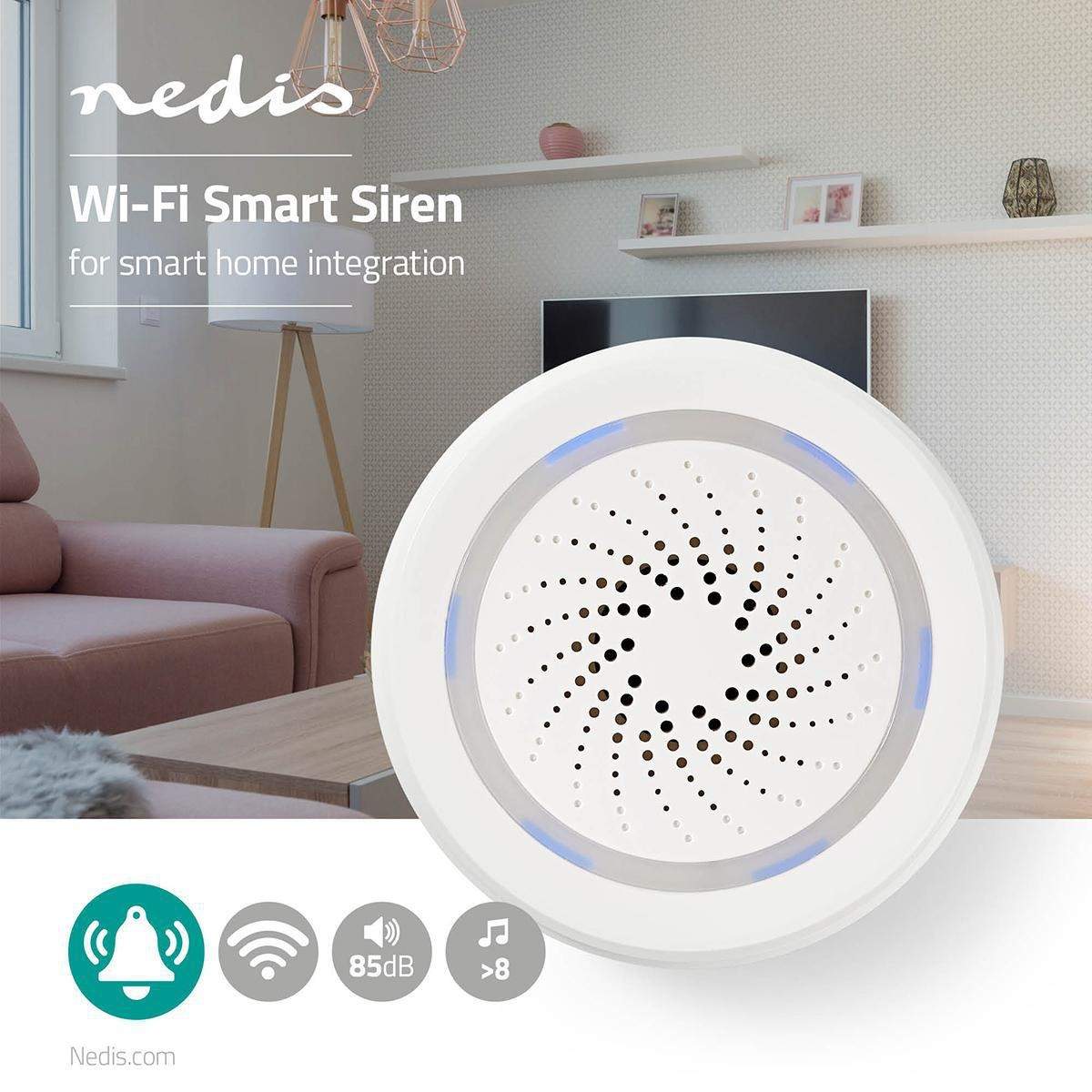 Alternativ bild 1 för Nedis SmartLife Siren / 85 dB
