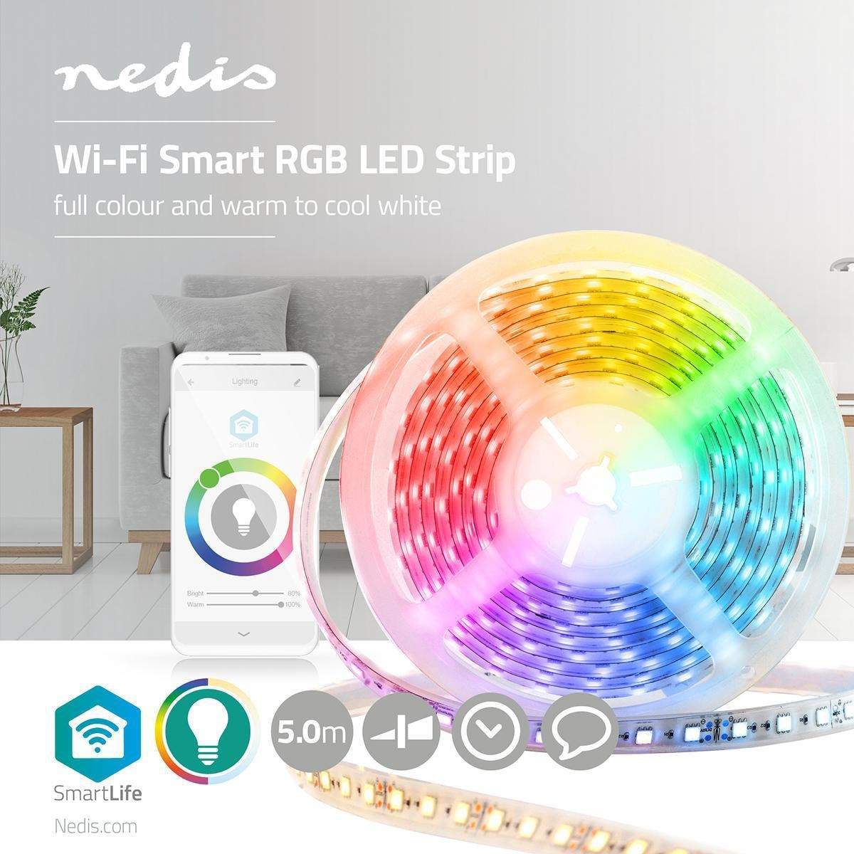 Alternativ bild 1 för Nedis Smart LED-list med Wi-Fi / RGB - 5m