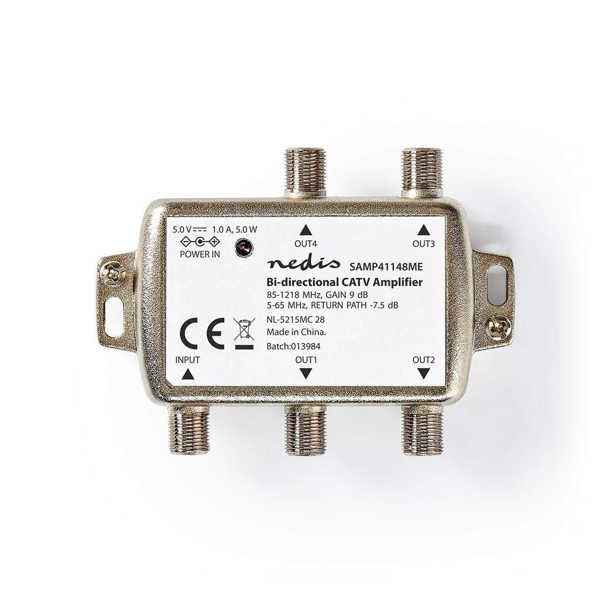 CATV Förstärkare Förstärkning: 9 dB 85 - 1218 MHz Antal utgångar: 4 Returväg Silver | Hem & Hobby | Pryloteket