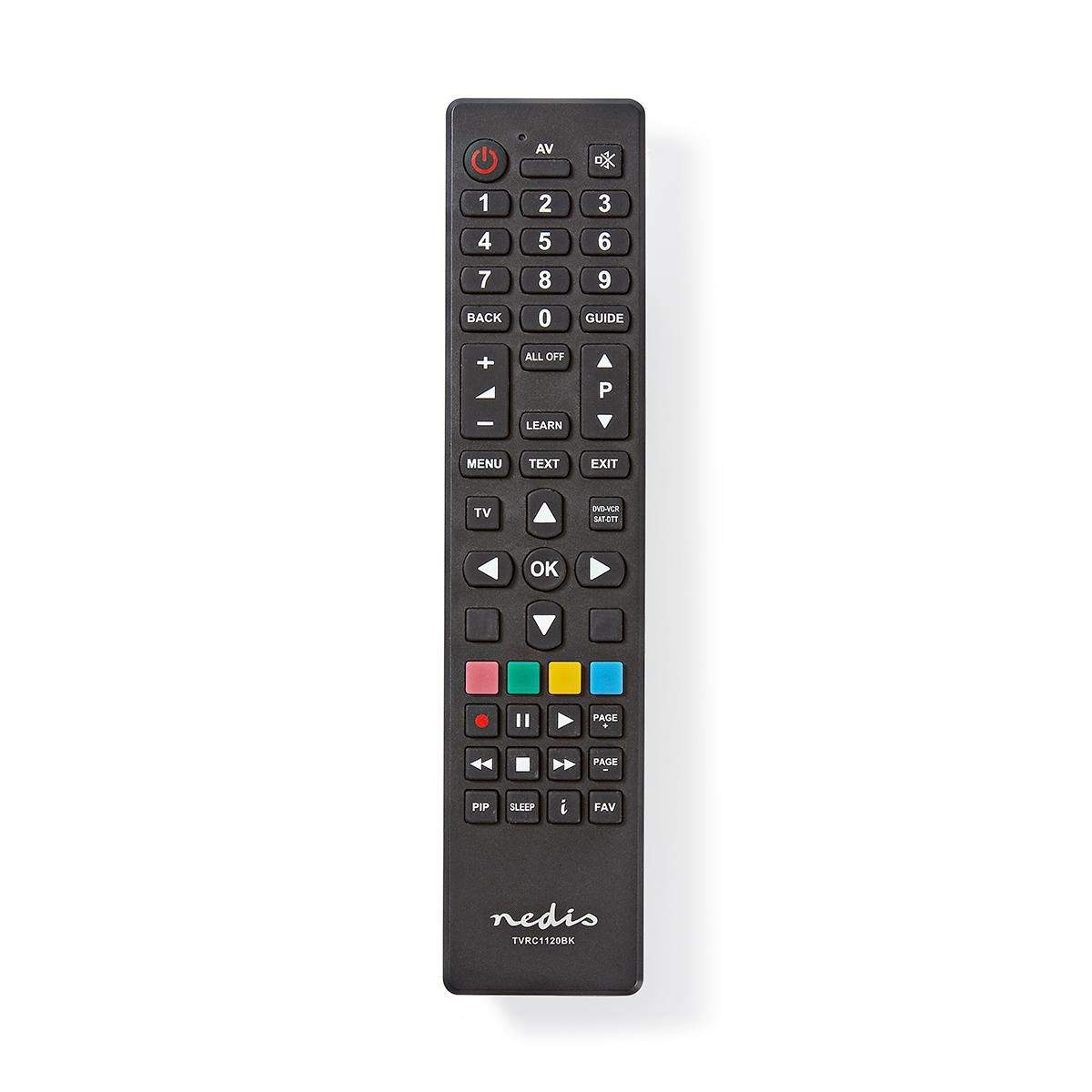 Universal fjernbetjening | Programmerbar | 2 Enheder | Klar layout | Infrarød | Sort