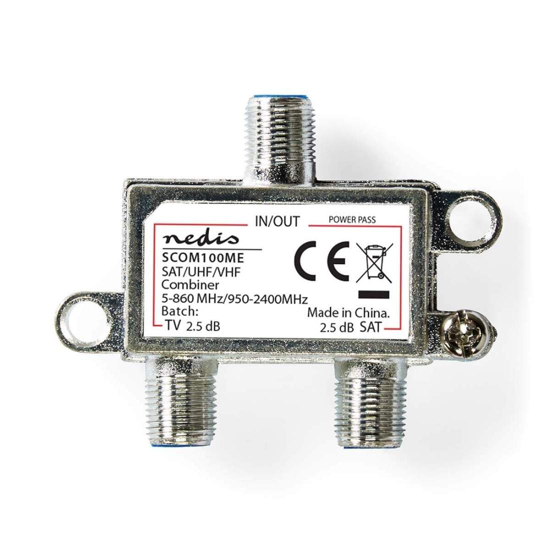 Satellite Combiner 5-862 MHz 950-2400 MHz 75 Ohm Strömpass Zinc Silver | Hem & Hobby | Pryloteket