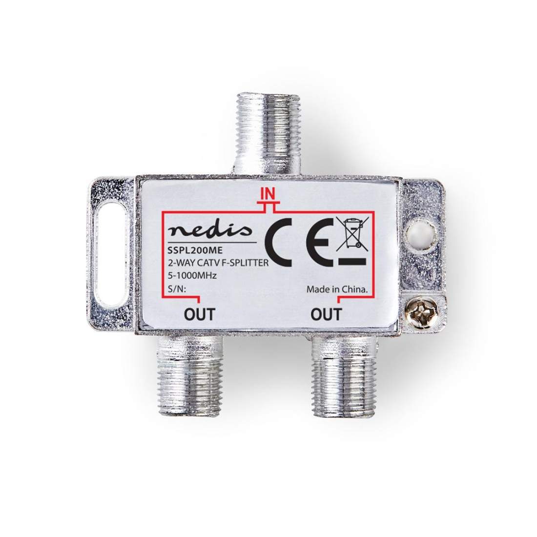 CATV Splitter 5 - 1000 MHz inkopplingsförlust: 4.2 dB Antal utgångar: 2 75 Ohm Zinc | Hem & Hobby | Pryloteket