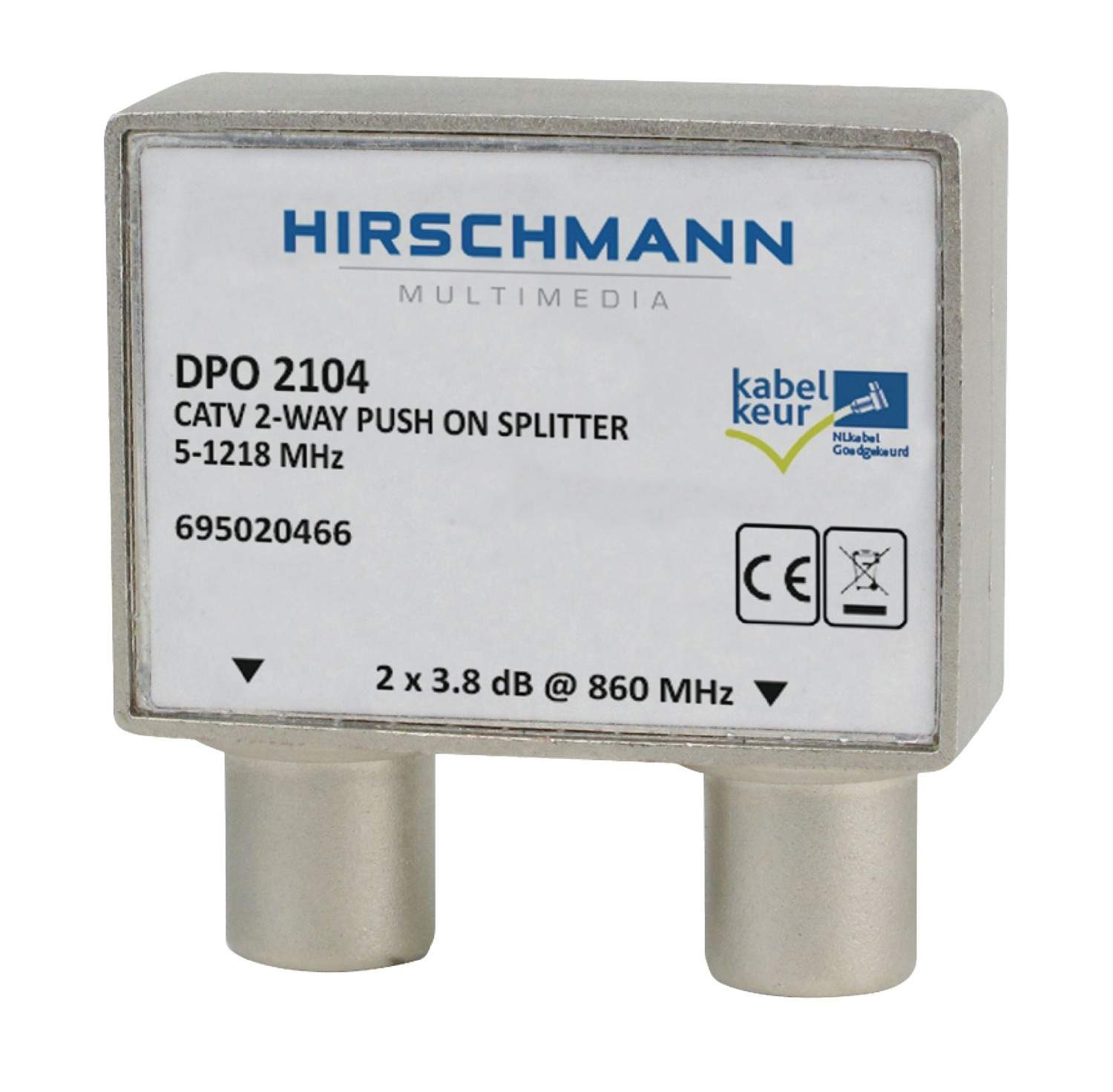 Catv Splitter 4.8 dB / 5-1218 MHz - 2 Udgange